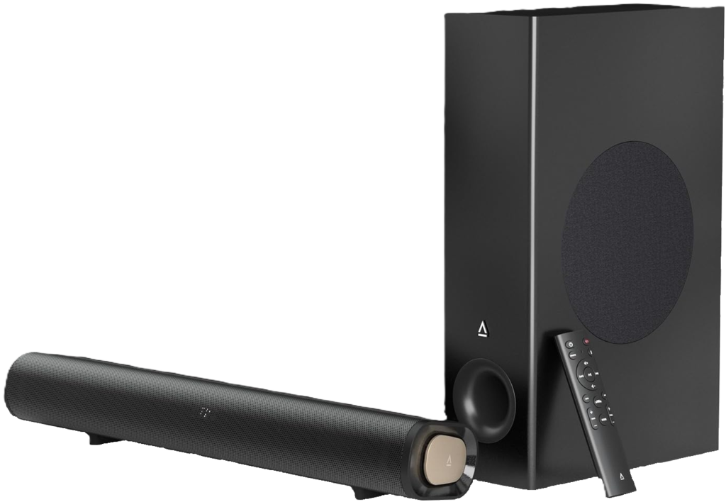 creative stage pro 2.1 soundbar with wired subwoofer for tv and projector home theater setup